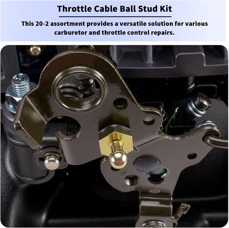 EAORBD 20-2 Carburetor Throttle Cable Ball Stud Assortment for Holley Carburetor Linkage & Control Steel Material Throttle Ball Kit - Image 4